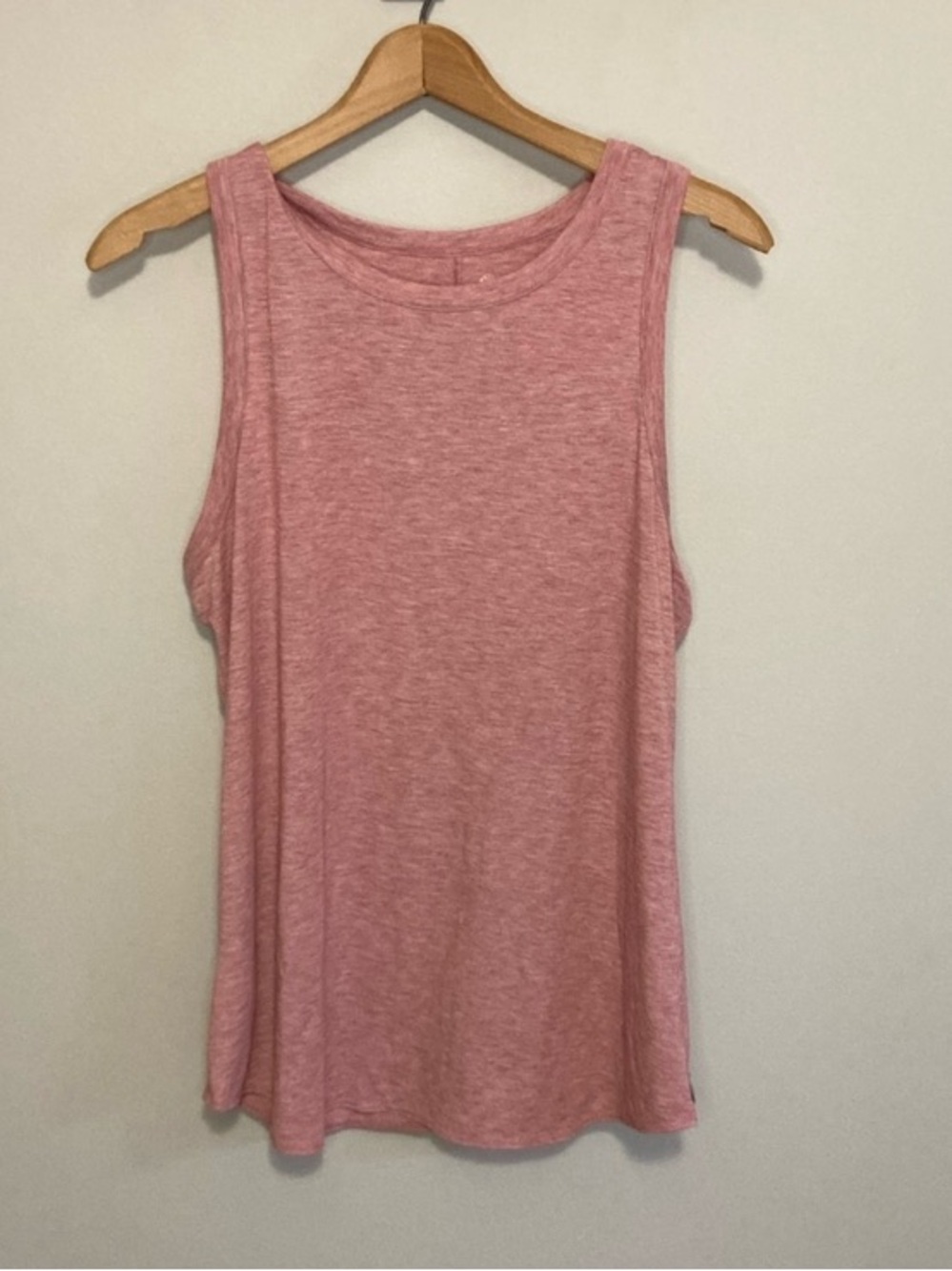 Eddie Bauer Heathered Rose Pink Tank Top, Size TL large, long tank light pink